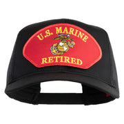 U.S. Marine Retired Red Patched Solid Cotton Twill Mesh Prostyle Cap - Black OSFM