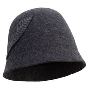 Women's Cloche With Swen Feather Hat - Black-Mix OSFM