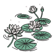 Lily Pads digitized embroidery design
