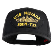 USS Nevada Submarine SSBN-733 Patched Solid Cotton Twill Mesh Prostyle Cap - Black OSFM