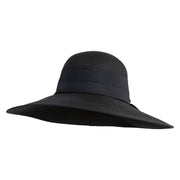 Women's 5" Extra Wide Brim Braided Hat - Black OSFM