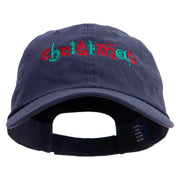 Artistic Christmas Logo Embroidered Low Profile Dyed Cotton Twill Cap - Navy OSFM