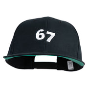 Six Seven Numbers Meme Embroidered Brushed Cotton Twill High Profile Extra Size Cap - Black XL-3XL
