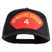 4th Marine Division Patched Solid Cotton Twill Mesh Prostyle Cap - Black OSFM