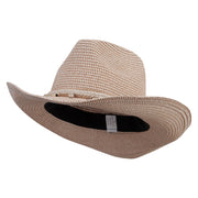 Women's Decorative Band Cowboy Hat - Beige-Mix OSFM
