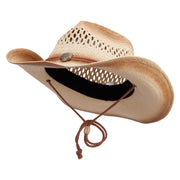 Women's Brass Button Cowboy Hat - Beige OSFM