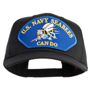 U.S. Seabees Can Do Blue Patched Solid Cotton Twill Pro Style Cap - Black OSFM