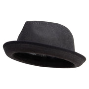 Big Size Blocked Upbrim Fedora - Black XL-2XL