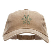 Christmas Snowflakes Rhinestud Iron on Glue Patched Pigment Dyed Mesh Cap