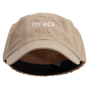Fly High Embroidered Big Size Fitted Ripstop Cotton Military Army Cap - Khaki XL-2XL