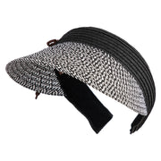 UPF 50+ Braided Toyo Clip on Visor - Black-White OSFM