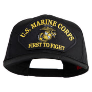 U.S. Marine Corps First to Fight Patched Solid Cotton Twill Pro Style Cap - Black OSFM
