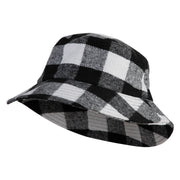 Big Size Buffalo Checker Bucket Hat - Black-White XL-2XL