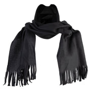 Plain Fleece Scarf - Black OSFM