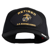 Retired US Marine Corps Patched Solid Cotton Twill Cap - Black OSFM