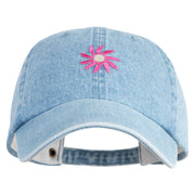 Mirrored Spiral Pinwheel Flower Iron On Patch Denim Cap - Light blue OSFM