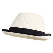 Women's Black Edging Braid Fedora Hat