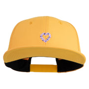 Purple Heart Floral Embroidered Iron On Patched 6 Panel High Profile Structured Snapback - Gold OSFM