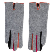 Women's Heather Multi Finger Colors Texting Gloves - Grey OSFM