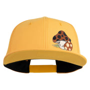 Polka Dots Mushrooms Iron On Patched 6 Panel High Profile Structured Snapback - Gold OSFM