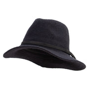 Women's Wool 3 Inch Brim Fedora Hat - Black OSFM