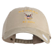Retired US Navy Embroidered Washed Cotton Twill Brass Buckle Cap - Khaki OSFM