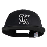 Old English Black K Patched Flat Bill Trucker Snapback Cap - Black OSFM