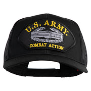 U.S. Army Combat Action Patched Solid Cotton Twill Mesh Prostyle Cap - Black OSFM