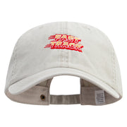Fast Track Embroidered Big Size Washed Pigment Dyed Cap - Stone XL-3XL