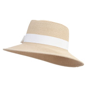 Women's 3 Inch Brim Gambler Style Hat - Natural OSFM