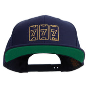 Lucky Seven Slot Machine Embroidered Wool Blend Prostyle Snapback - Navy OSFM