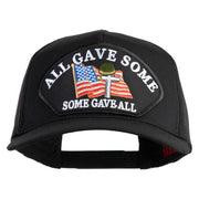 All Gave Some, Some Gave All Patched Solid Cotton Twill 5 panel Mesh Back Cap - Black OSFM