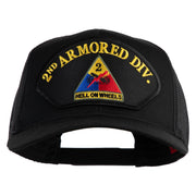 2nd Armored Division Hell on Wheels Patched Solid Cotton Twill Mesh Prostyle Cap - Black OSFM