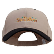 Sunflower Logo Embroidered Big Size High Profile Twill Cap - Khaki-Black XL-3XL