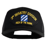 3rd Infantry Division Rock of the Marne Patched Solid Cotton Twill Mesh Prostyle Cap - Black OSFM