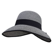 Women's 3.5'' Brim Backless Ribbon Bow Hat - Black-Mix OSFM