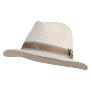 UPF 50+ 3" Brim Canvas Fedora Hat - Beige M