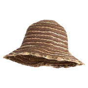 Women's Toyo Braid 3" Brim Loop Design Bucket Hat - Brown OSFM