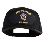 Retired US Navy Patched Solid Cotton Twill Cap - Black OSFM