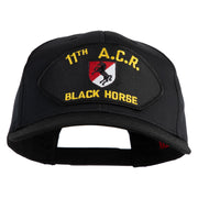 11th A.C.R. Black Horse Patched Solid Cotton Twill Pro Style Cap - Black OSFM