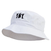 Jazz Musician Band Embroidered Bucket Hat - White OSFM