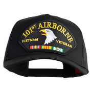 101st Airborne Vietnam Veteran Patched Solid Cotton Twill 5 panel Mesh Back Cap - Black OSFM