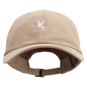 Sketch of Flying Swallow Embroidered Dad Style Unstructured Low Profile 6 panel Cotton Cap - Khaki OSFM