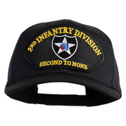 2nd Infantry Division Second to None Patched Solid Cotton Twill Pro Style Cap - Black OSFM