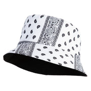 Bandana Design Reversible Bucket Hat - Black OSFM