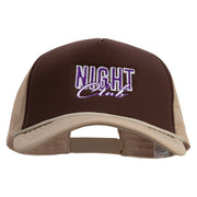 Night Club Embroidered Big Foam Mesh Truck Cap - Brown-Khaki XL-3XL