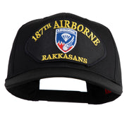 187th Airborne Rakkasans Patched Solid Cotton Twill Pro Style Cap - Black OSFM