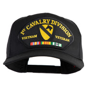 1st Cavalry Division Vietnam Veteran Patched Solid Cotton Twill 5 Panel Prostyle Snap Cap - Black OSFM