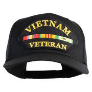 Vietnam Veteran Patched Solid Cotton Twill 5 Panel Prostyle Snap Cap - Black OSFM