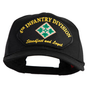 4th Infantry Division Steadfast and Loyal Patched Solid Cotton Twill Pro Style Cap - Black OSFM